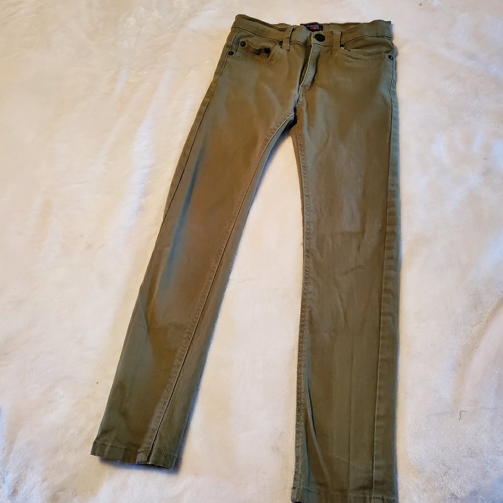 Boys Army Green Skinny Jeans